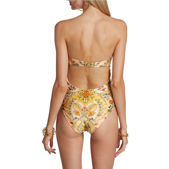 Zimmermann Scarf-Print Strapless One Piece Swimsuit - Picture 10 of 15